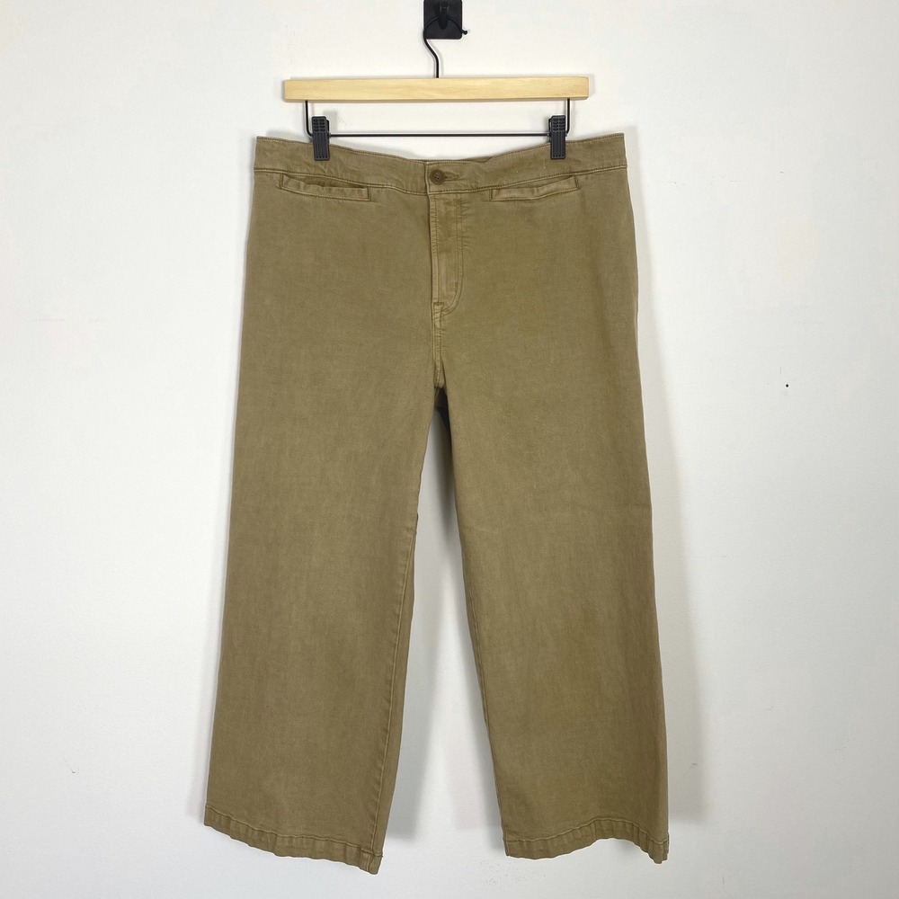 Madewell Emmett Wide‎ Leg Crop Pants P 32 Women's Khaki Casual Trousers